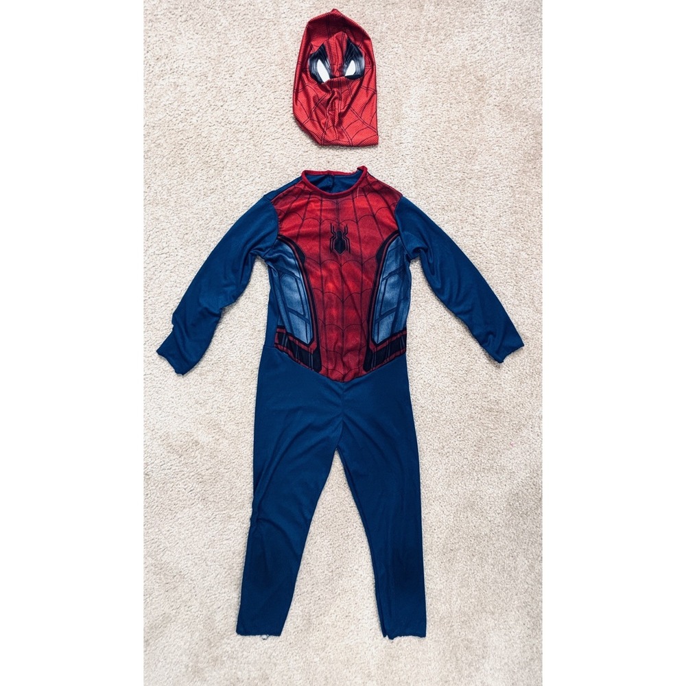 Rubies Spider-Man Costume Jumpsuit with Mask Red Blue Kids Large 10/12